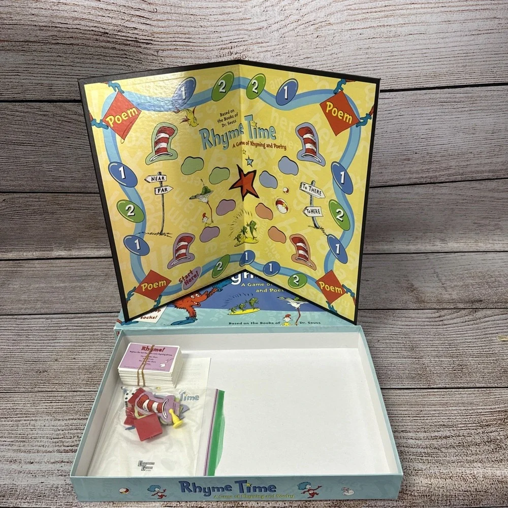 2004 Dr. Seuss Rhyme Time Board Game University Games The Cat in the Hat
